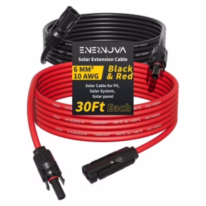 Solar Extension Cable 30Ft 10AWG, Solar Wire with Tool-Free Solar Connectors